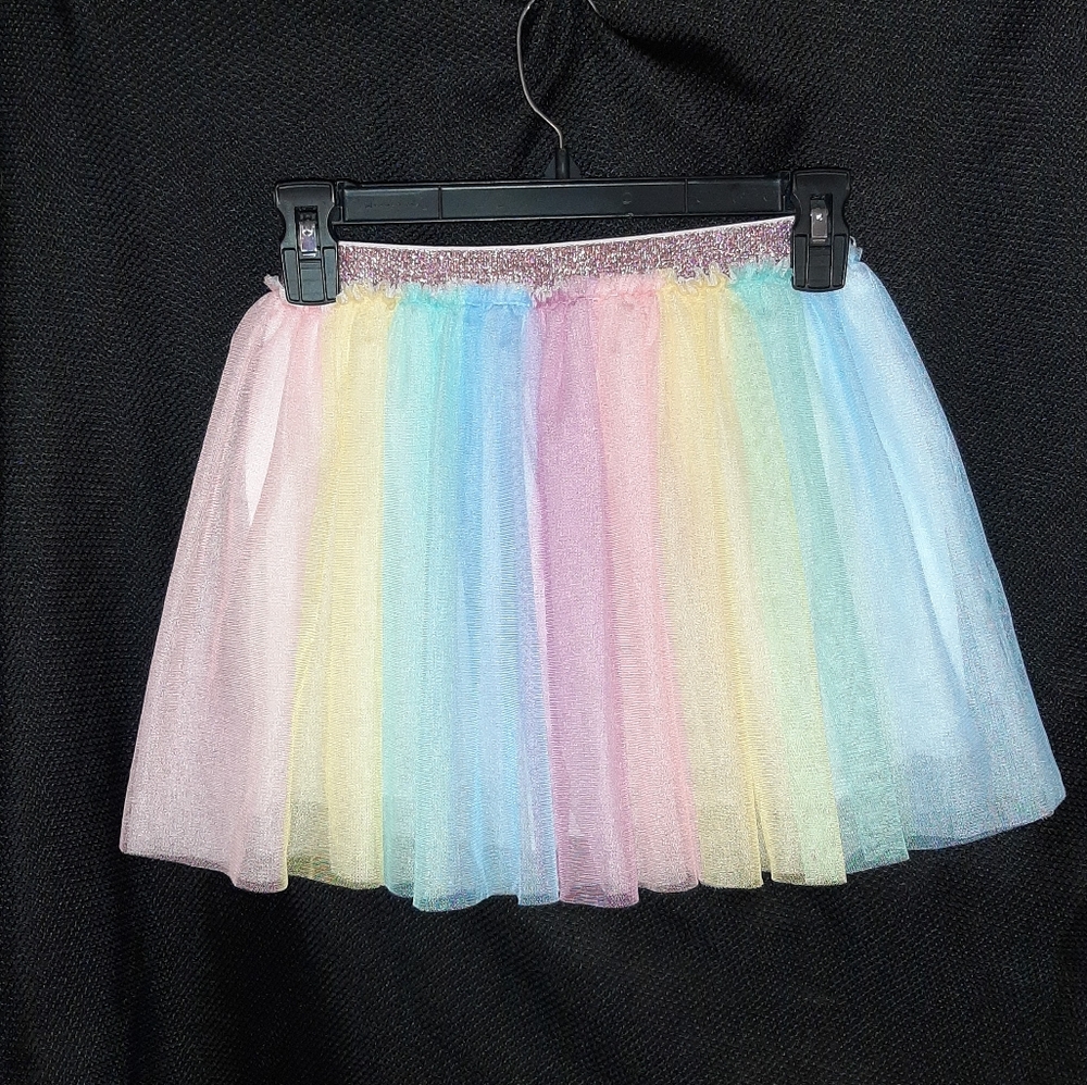 365 kids pastel rainbow tulle tutu skirt size 7